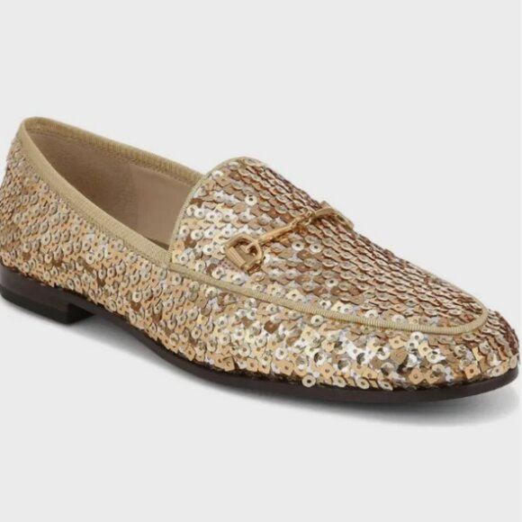 Sam Edelman Loraine Bit Loafer in Gold Sequin MSRP$190 Elegant & Chic - Picture 10 of 16